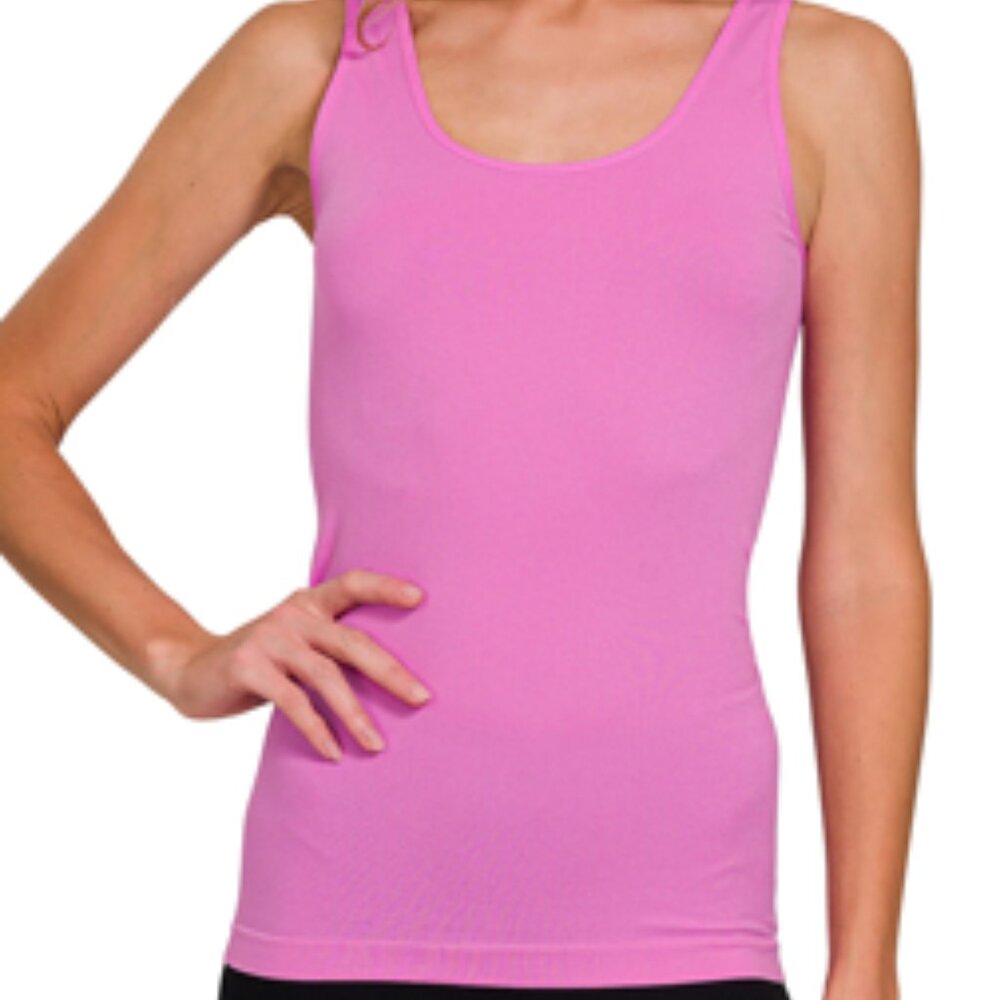 Zenana U or v neck 2-way seamless tank top - Picture 3 of 4